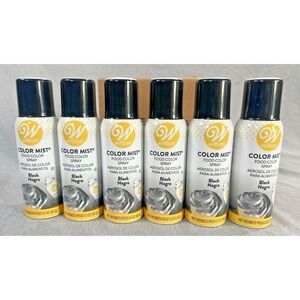 6 WILTON 1.5 Oz BLACK COLOR MIST FOOD SPARY Baking HOLIDAY WEDDING CAKES cupcake